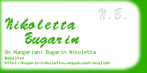 nikoletta bugarin business card